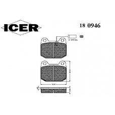 180946 ICER Комплект тормозных колодок, дисковый тормоз