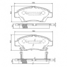 N3604068 NIPPARTS Комплект тормозных колодок, дисковый тормоз