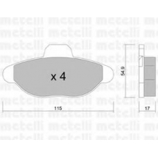 22-0137-0 METELLI Комплект тормозных колодок, дисковый тормоз