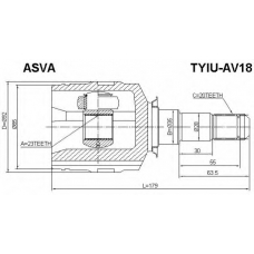 TYIU-AV18 ASVA Шарнирный комплект, приводной вал