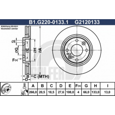 B1.G220-0133.1 GALFER Тормозной диск