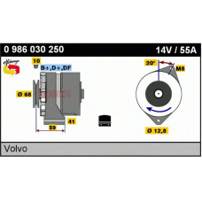 0 986 030 250 BOSCH Генератор