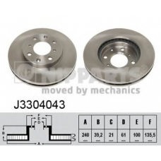 J3304043 NIPPARTS Тормозной диск