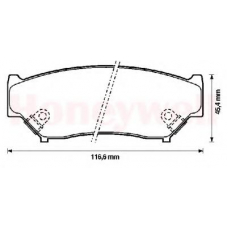 572247B BENDIX Комплект тормозных колодок, дисковый тормоз