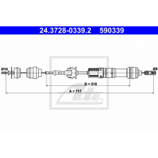 24.3728-0339.2 ATE Трос, управление сцеплением
