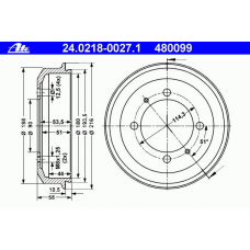 24.0218-0027.1 ATE Тормозной барабан