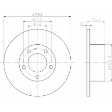 8DD 355 100-491 HELLA PAGID Тормозной диск