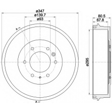 8DT 355 301-831 HELLA Тормозной барабан