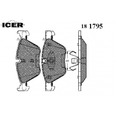 181795 ICER Комплект тормозных колодок, дисковый тормоз