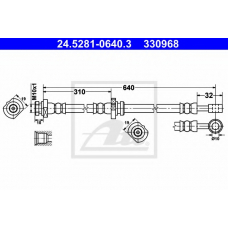 24.5281-0640.3 ATE Тормозной шланг