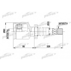 PCV3033 PATRON Шарнирный комплект, приводной вал