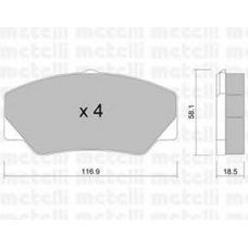 22-0056-0 METELLI Комплект тормозных колодок, дисковый тормоз