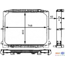 8MK 376 721-571 HELLA Радиатор, охлаждение двигателя