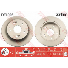 DF6026 TRW Тормозной диск