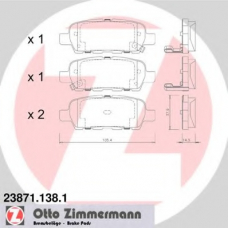 23871.138.1 ZIMMERMANN Комплект тормозных колодок, дисковый тормоз