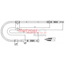 17.0003 METZGER Трос, стояночная тормозная система