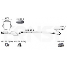519434 ERNST Труба выхлопного газа
