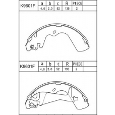 K9601F ASIMCO Комплект тормозных колодок