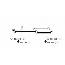 330060 ERNST Средний глушитель выхлопных газов