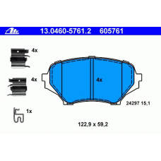 13.0460-5761.2 ATE Комплект тормозных колодок, дисковый тормоз