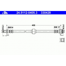 24.5112-0405.3 ATE Тормозной шланг