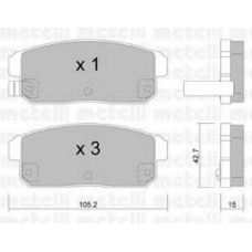 22-0733-0 METELLI Комплект тормозных колодок, дисковый тормоз