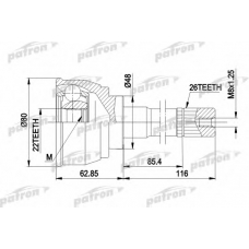 PCV1380 PATRON Шарнирный комплект, приводной вал