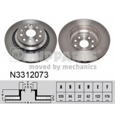 N3312073 NIPPARTS Тормозной диск