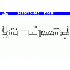 24.5303-0455.3 ATE Тормозной шланг