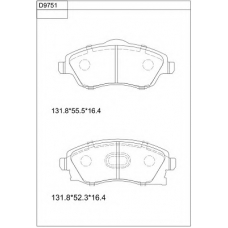 KD9751 ASIMCO Комплект тормозных колодок, дисковый тормоз