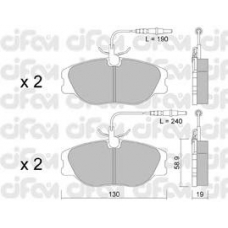 822-072-3 CIFAM Комплект тормозных колодок, дисковый тормоз