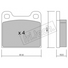 003.4 fri.tech. Комплект тормозных колодок, дисковый тормоз