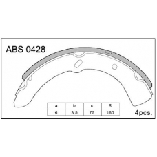 ABS0428 Allied Nippon Колодки барабанные