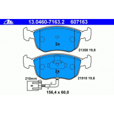 13.0460-7163.2 ATE Комплект тормозных колодок, дисковый тормоз