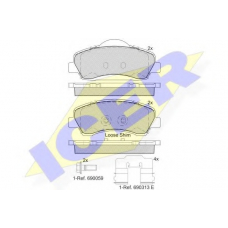 182131 ICER Комплект тормозных колодок, дисковый тормоз