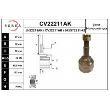 CV22211AK EAI Шарнирный комплект, приводной вал