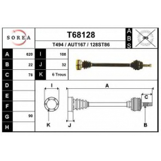 T68128 EAI Приводной вал