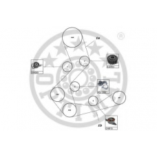 SK-1078AQ2 OPTIMAL Водяной насос + комплект зубчатого ремня