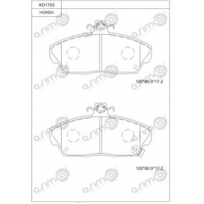 KD1752 ASIMCO Комплект тормозных колодок, дисковый тормоз