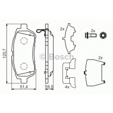 0 986 494 320 BOSCH Комплект тормозных колодок, дисковый тормоз