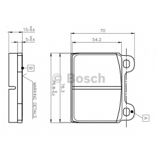 0 986 TB2 050 BOSCH Комплект тормозных колодок, дисковый тормоз