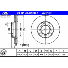 24.0120-0100.1 ATE Тормозной диск