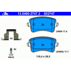 13.0460-2747.2 ATE Комплект тормозных колодок, дисковый тормоз