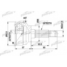 PCV1398 PATRON Шарнирный комплект, приводной вал
