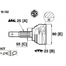 10.132 PEX Шарнир, приводной вал