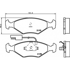 8DB 355 007-431 HELLA PAGID Комплект тормозных колодок, дисковый тормоз