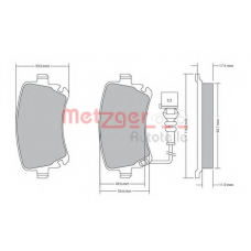 1170190 METZGER Комплект тормозных колодок, дисковый тормоз