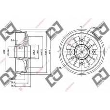 BR1040 DJ PARTS Тормозной барабан