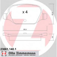 23661.140.1 ZIMMERMANN Комплект тормозных колодок, дисковый тормоз