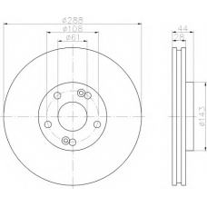 8DD 355 108-451 HELLA Тормозной диск